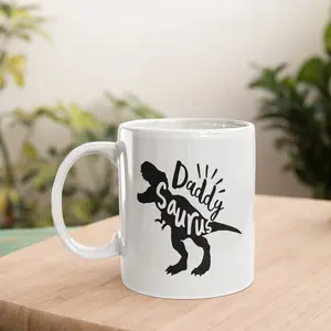 Daddy Saurus Funny Coffee Ceramic Mug | Birthday Gift for Dad | Drinkware