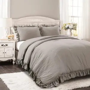 Lush Decor Reyna 2 or 3 Piece Comforter Set with Decorative Trim, Includes Pillows and Blanket, Elegant Design for a Cozy Sleep Experience