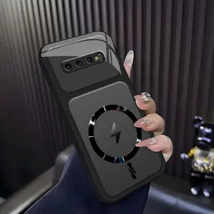 Lightning Bolt Design Gloss MagSafe Compatible Shockproof Protective Cover with Precision Magnet Ring for [Galaxy S10 Plus] 952