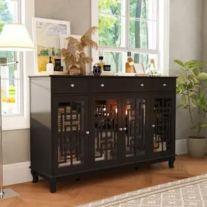 FUFU&GAGA 55.1" Storage Cabinet Accent Cabinet Console Table Sideboard Buffet Furniture Living Room