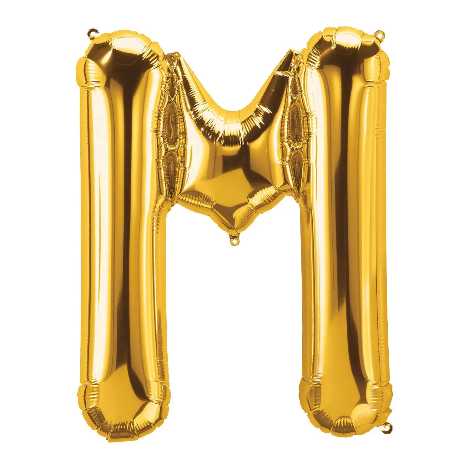 34" Gold M-Shaped Letter Mylar Balloon, Shiny Party Decoration, Letter Balloons for Anniversary, Birthday & Event Spelling, Balloon Decor