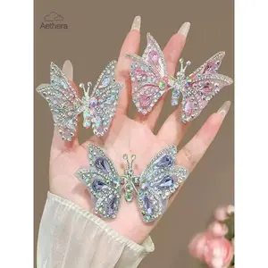 Handmade 3D Moving Butterfly Hair Clips with Gift Box Included, Perfect Christmas Spa Headband Accessory, High-Quality Grip Design