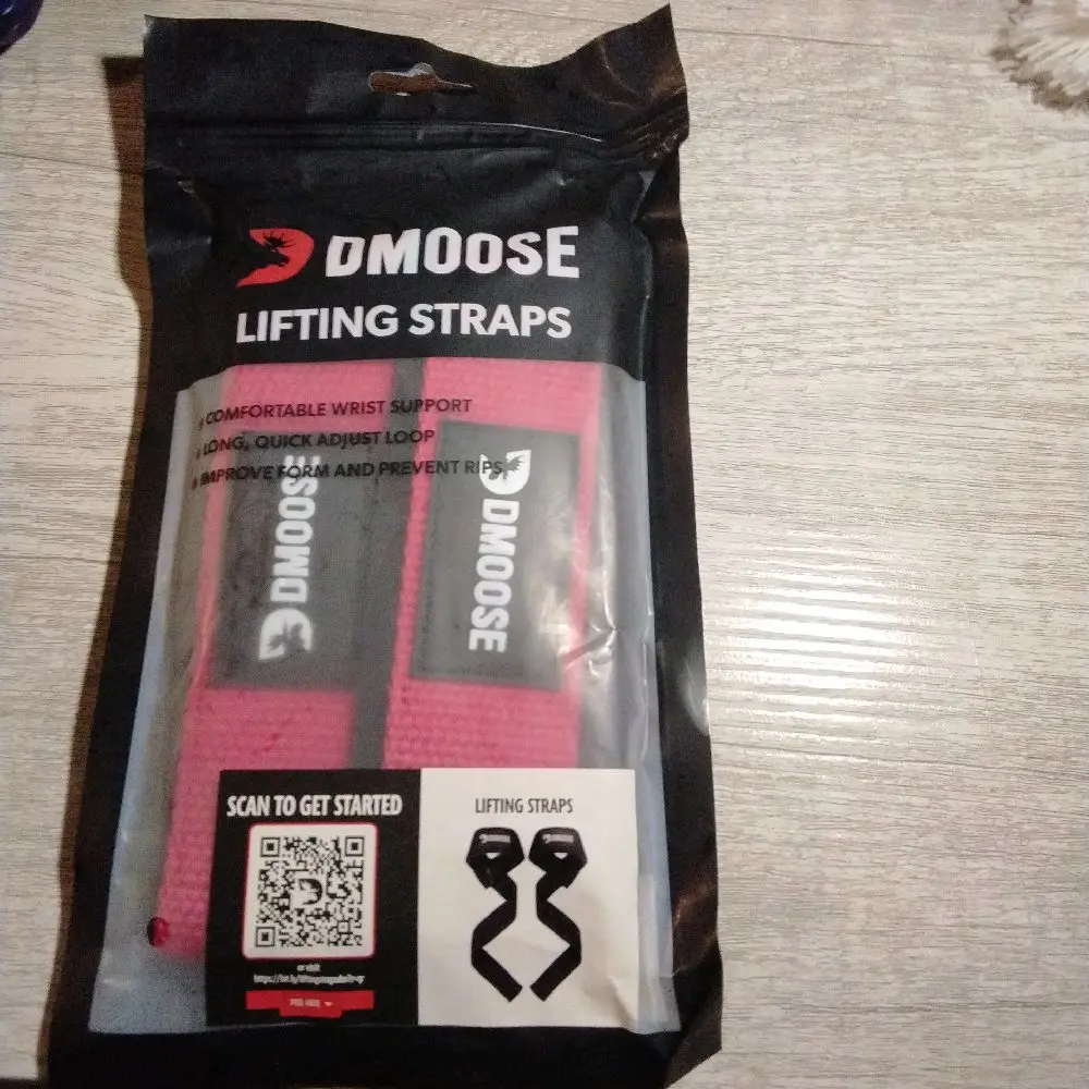 DMOOSE Lifting Straps - Comfortable Wrist Support with Quick Adjust Loop for Improved Grip and Prevent Rips