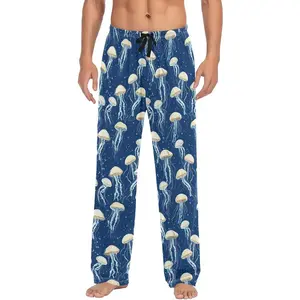 Mens Pajama Pants Seamless Jellyfishes Men's Pajama Bottoms Sleep Lounge Pj Pants for Men Drawstring Pockets S-XXL Loungewear Menswear Lightweight Soft Breathable Elastic Waistband with Drawstring Big Pockets