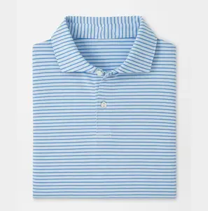 Albatross Stripe Cotton-Blend Piqué Polo - Master Golf Men's Golf Polo Shirts Short Sleeve Print Performance Moisture Wicking Casual Stretch Breathable workout tops