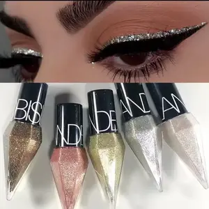 Shiny Eye Liners Pigment Silver Rose Gold Color Liquid Glitter eyeshadow Professional Eyeliner Beauty Cosmetics Makeup for Women Lipliner