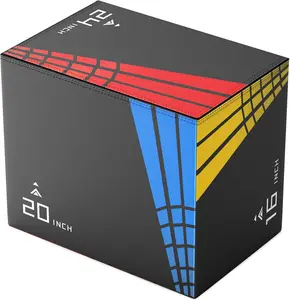 Bearbro 3-in-1 Foam Plyometric Jump Box,Stable Plyo Box Covered with 3MM Anti-Slip Particles,Box Jumps for Home Gym Fitness Workout Training,440lb Weight Capacity,Multiple Sizes