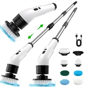 2026 New Electric Spin Scrubber — Cordless Design, IPX7 Waterproof Rating, Multi-Surface Versatility; Ultra-Long Battery Life, Adjustable Speed, Extendable Handle; A Multifunctional Cleaning Kit Designed Specifically for Bathrooms and Kitchens.