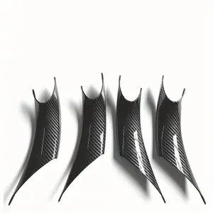 Applicable to BMW 3 Series, 4 Series, M3,M4,F30,F80,F31,F32,F33,F34,F36,F82(2013-2019) carbon Fiber Pattern Interior Door Handle ABS Decorative Protective Cover-Polished Surface, Located at the Rear decorative accessory cover trim