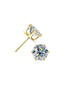 Elegant Luxurious S925 Silver Zircon Stud Earrings, Perfect Gift for Valentine's & Mother's Day, Versatile Classic Design French Style Jewelry for Women, Studs Earrings