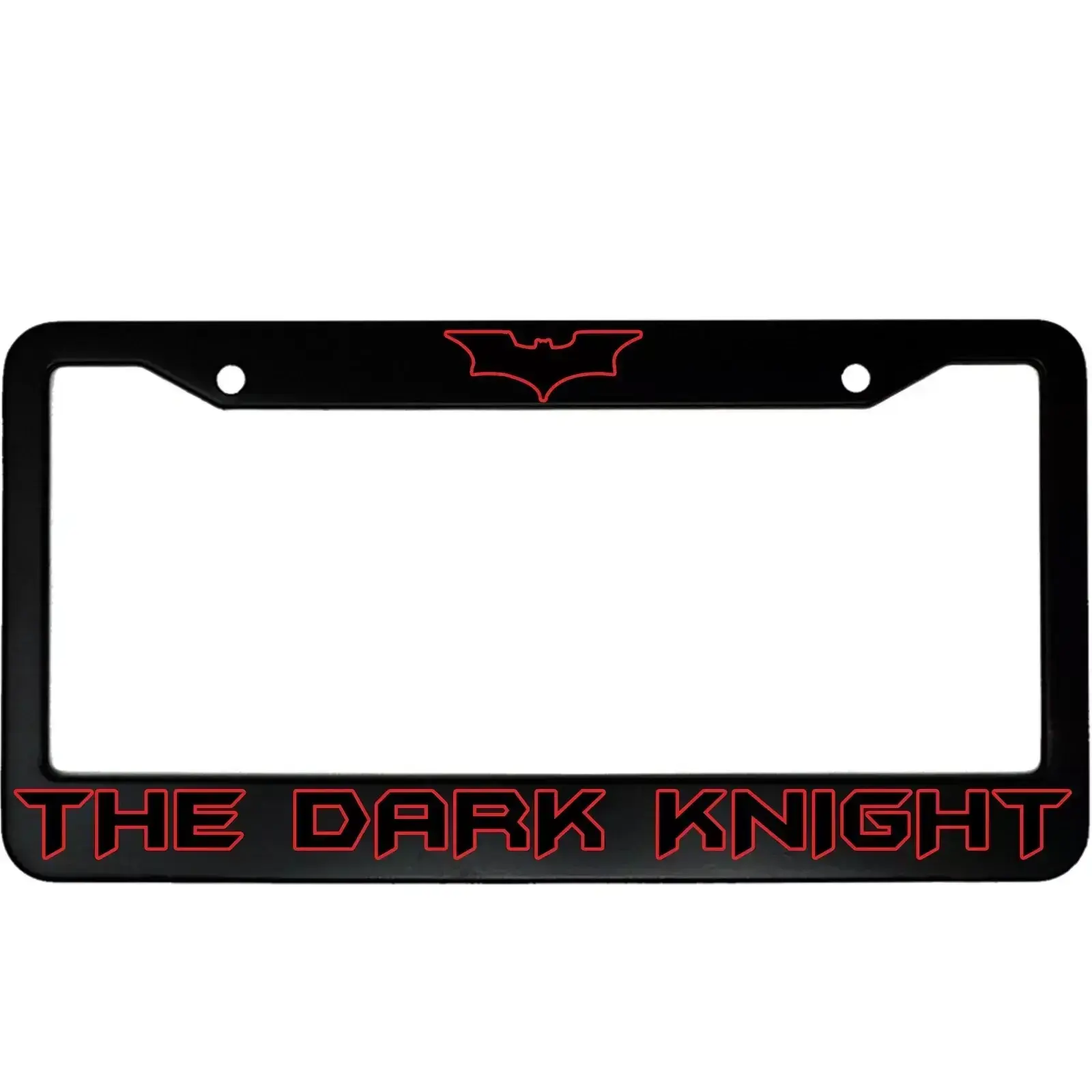 The Dark Knight (w/ Bat Symbol) Black Aluminum Car License Plate Frame, Car Accessoriesv