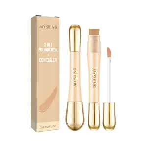 JAYSUING 2 in 1 Foundation + Concealer Full Coverage Long Lasting Pore Blurring Liquid Concealer for Blemishes Dark Spots 7ml