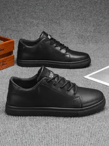 Men's Comfortable Simple Design Casual Sports Sneakers, Minimalist Sneakers, Walking Shoes, Versatile Business Daily Wear, All Seasons, Sporty Style
