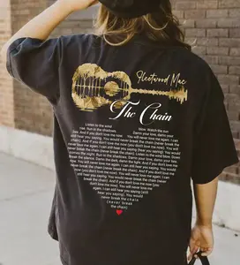 Fleetwood Mac The Chain Guitar Heart Lyrics Graphic Tee - Vintage Rock Band Shirt, Best Gift for Stevie Nicks Fan / Fleetwood Mac, Tshirt, Sweatshirt, Hoodie, Rock 70s 80s