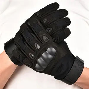 Tactical Gloves for Men and Women, Soft Shell Protective Palm Pads, Impact Gloves, Touchscreen Fighting Training, Anti-Slip Long Finger Military Gloves