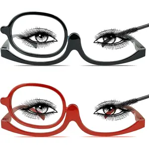 2 Pack Makeup Reading Glasses for Women Magnifying Flip Down Cosmetic Readers with Spring Hinge