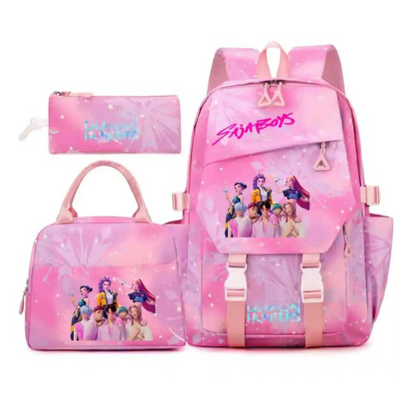 【Birthday Gift】3-Piece Backpack Set，Backpack solid color women's backpack   star print zipper closure Trendy backpack fashionable and versatile casual trend suitable for students going to school, campus, going out to work, traveling women's backpack