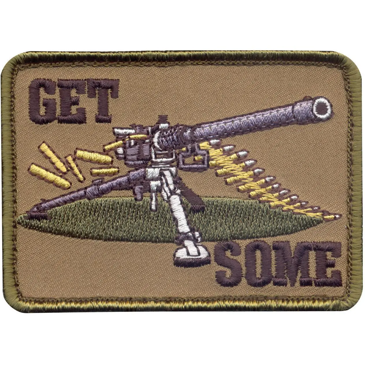 Embroidery Patch, 2.5"x3.5" Lead Rifle Machine Gun Motif Morale Embroidered Badge for Military Embroidery & Sets, Cap Attachment, Combat Wear, Embroidery Patches, Polyester Base