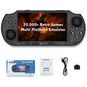 Retro Handheld Game Console with 4.5 Inch IPS Screen 3000mAh Battery & 64GB TF Card for Boys Gift Gaming & accessories, SF3000HD