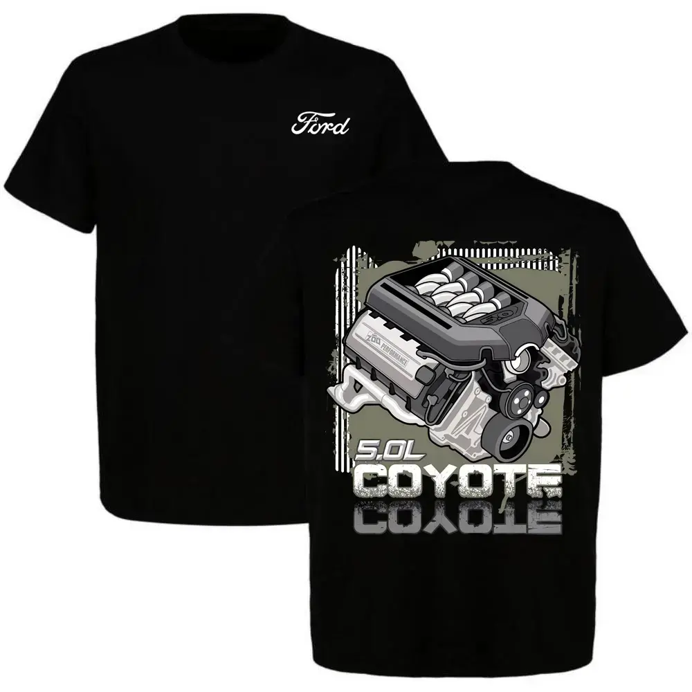 Classic Unisex Street Shortsleeve Tshirt for Car Enthusiasts | High-Detail V8 Engine Graphic, 100% Breathable Cotton with Relaxed Draping