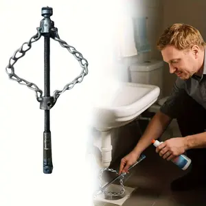Sewer Descaling Chain – Flexible Shaft Pipe Cleaning Tool, Multi-Purpose PVC Drain Cleaner with Push-Type Rotating Cable, 16mm Spring Compatible, Industrial & Home Drain Clog Remover, Professional Plumbing Maintenance Kit
