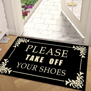Please Take Off Your Shoes Diatomaceous Earth Door Mat Super Absorbent Entryway Rug Non Slip 1000gsm Tech Fabric Indoor Floor Carpet for Home Decor outdoorfun