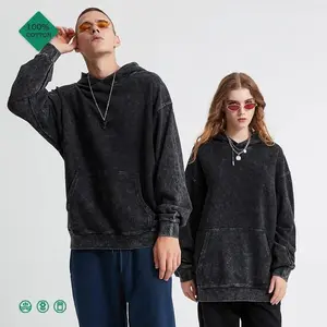 2 Pack Acid Wash Hoodie Oversized Vintage Hoodie Unisex Heavy Weight Hoodie Distress Hoodies for Men Women Couples