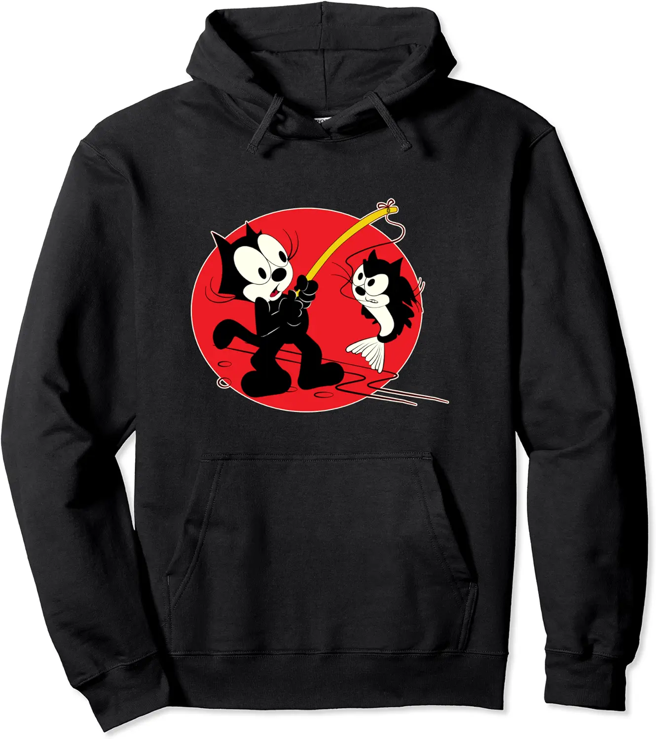 Felix Cat Cartoon Fishing Cat Fish Looks Like Felix Vintage Pullover Hoodie - Antonioja Shop 48B09J4R4KN7