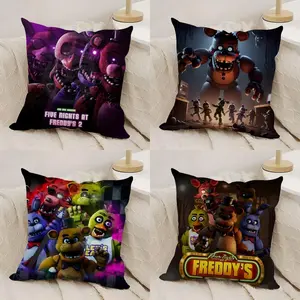 Movie Five N-Nights at F-Freddys2 Pillow Case Double-Sided Printed Soft Short Plush Sofa Cushion Covers | Polyester & Breathable, Invisible Zipper, Mite-Resistant, Durable | Ideal for Sofa, Bedroom, Car & Kids Gift Home Decor