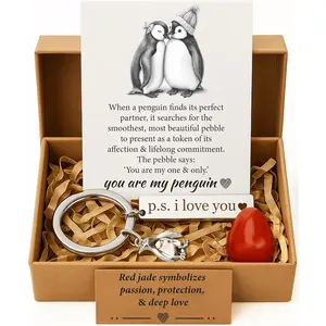 valentines gifts Valentine's Day Penguin Gift Box Set for Her or Him - Romantic Keepsake for Girlfriend Boyfriend Wife Husband Fiance Couples, Anniversary Engagement Birthday Stuffers - I Love You Gifts for Women Men