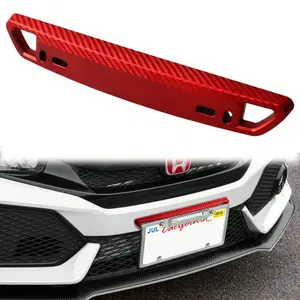 1pcs Carbon Fiber Look Bumper Front License Plate Holder Relocate Bracket