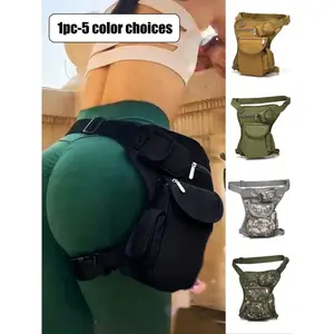 Durable Canvas Leg Bag, Waterproof Motorcycle Thigh Pack, Portable Riding Waist Bag for Outdoor Hiking & Travel, Waterproof Belt Bag
