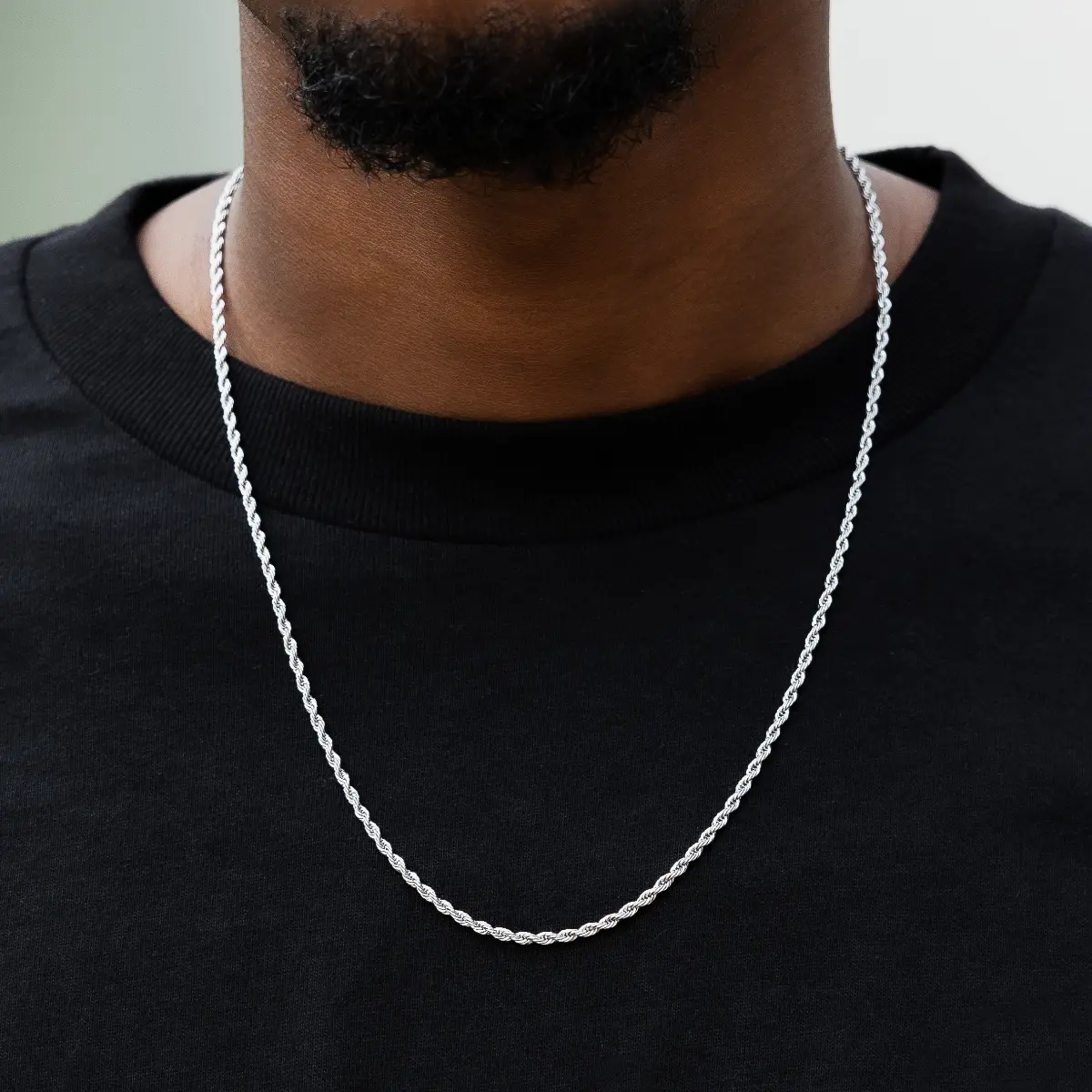 GLD 2mm Rope Chain Necklace | 14k White Gold Plating 16-30" Length 14k Plated Chain Lifetime Guarantee - Perfect Gift #tiktokshopsummersale