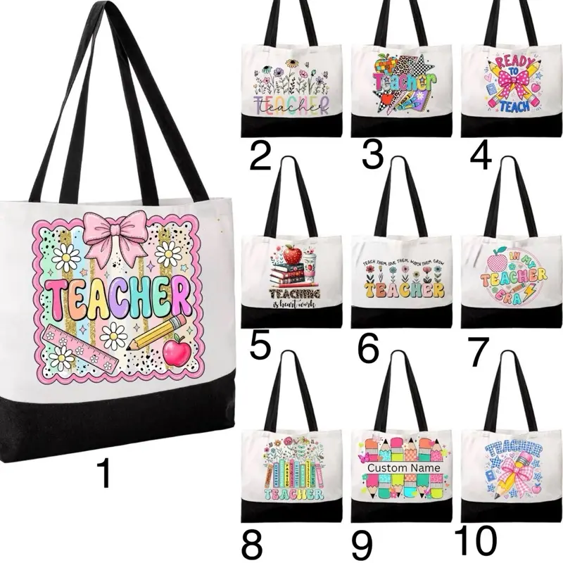 Teacher Sublimation Tote Bags