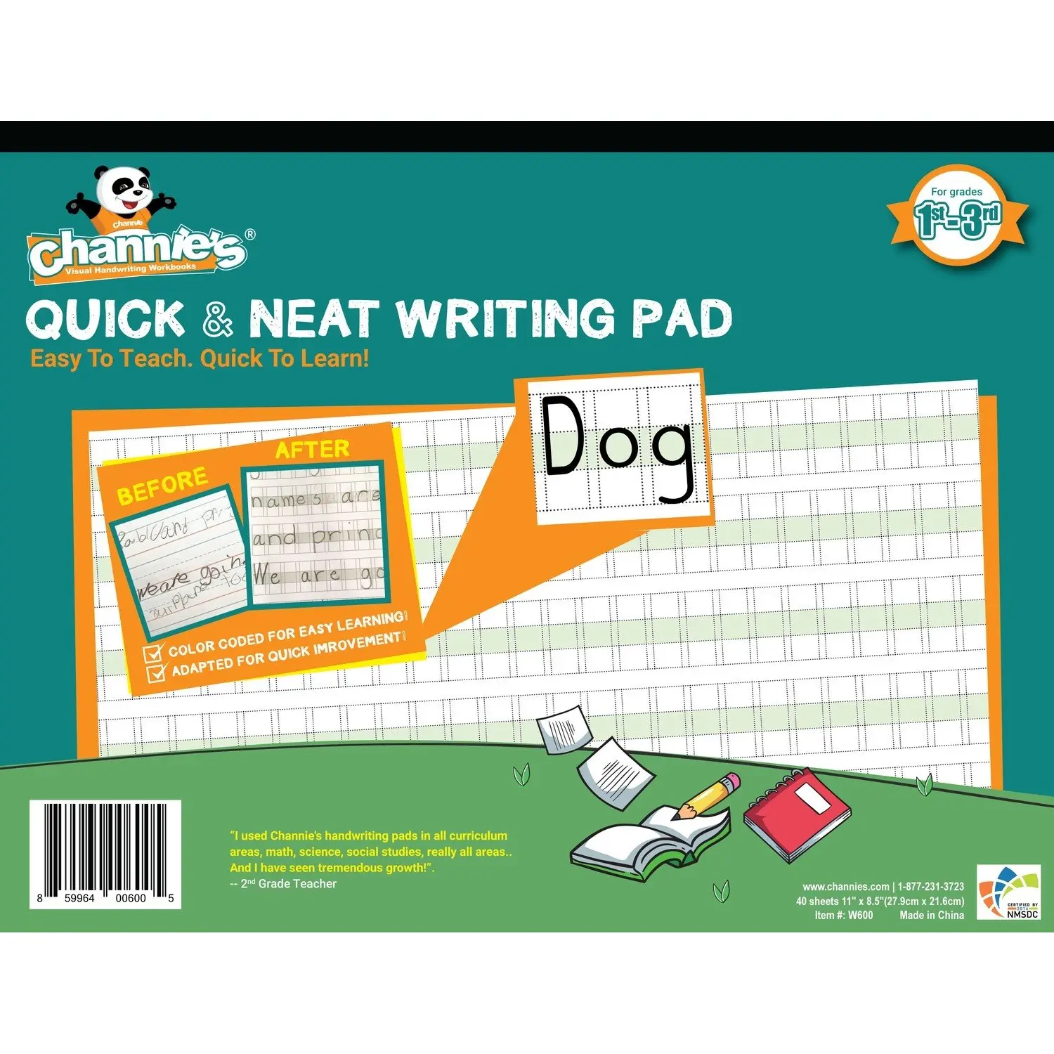 Quick & Neat Handwriting Practice Pad – Visual Blank Handwriting Paper with Color-Coded Guides