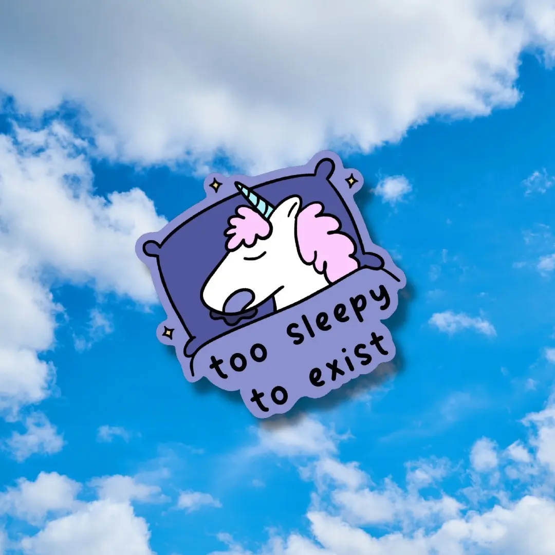 Sleepy Unicorn Sticker