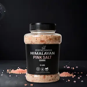 100% Organic HIMALAYAN PINK ROCK SALT, COARSE GRAIN JAR  5 lb