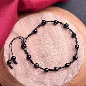 Natural Obsidian Anklet - Healing Crystal Jewelry - Spiritual Gifts for Women, Yoga Lovers, and Crystal Enthusiasts
