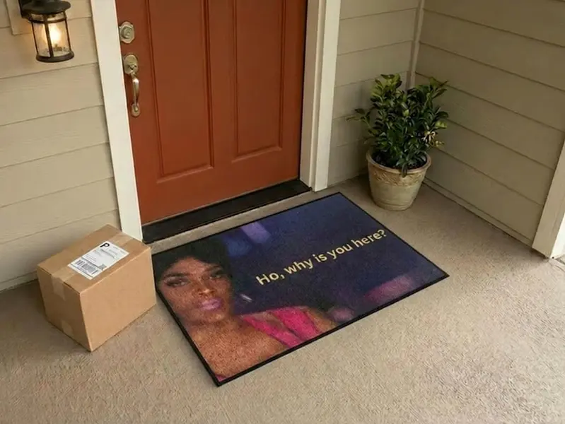 Funny Welcome Mat, “Ho Why Is You Here” Doormat, Meme Floor Mat, Joseline Inspired Rubber Doormat Funny Welcome Mat, “Ho Why Is You Here” Doormat, Meme Floor Mat, Joseline Inspired Rubber Doormat