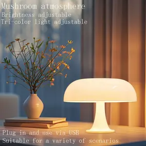Mushroom LED Atmosphere Table Lamp, Bedside Night Light, Durable Decorative Desk Lamp, Adjustable Lights for Bedroom Living Room Restaurant Bar Coffee Shop, Ambient Night Lights