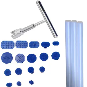 18 Pcs Car Dent Puller, Paintless Dent Repair Tool, Car Accessories Car Body Dent Remover Kit With T Slide Hammer For Car, Glass, Screen And Tiles