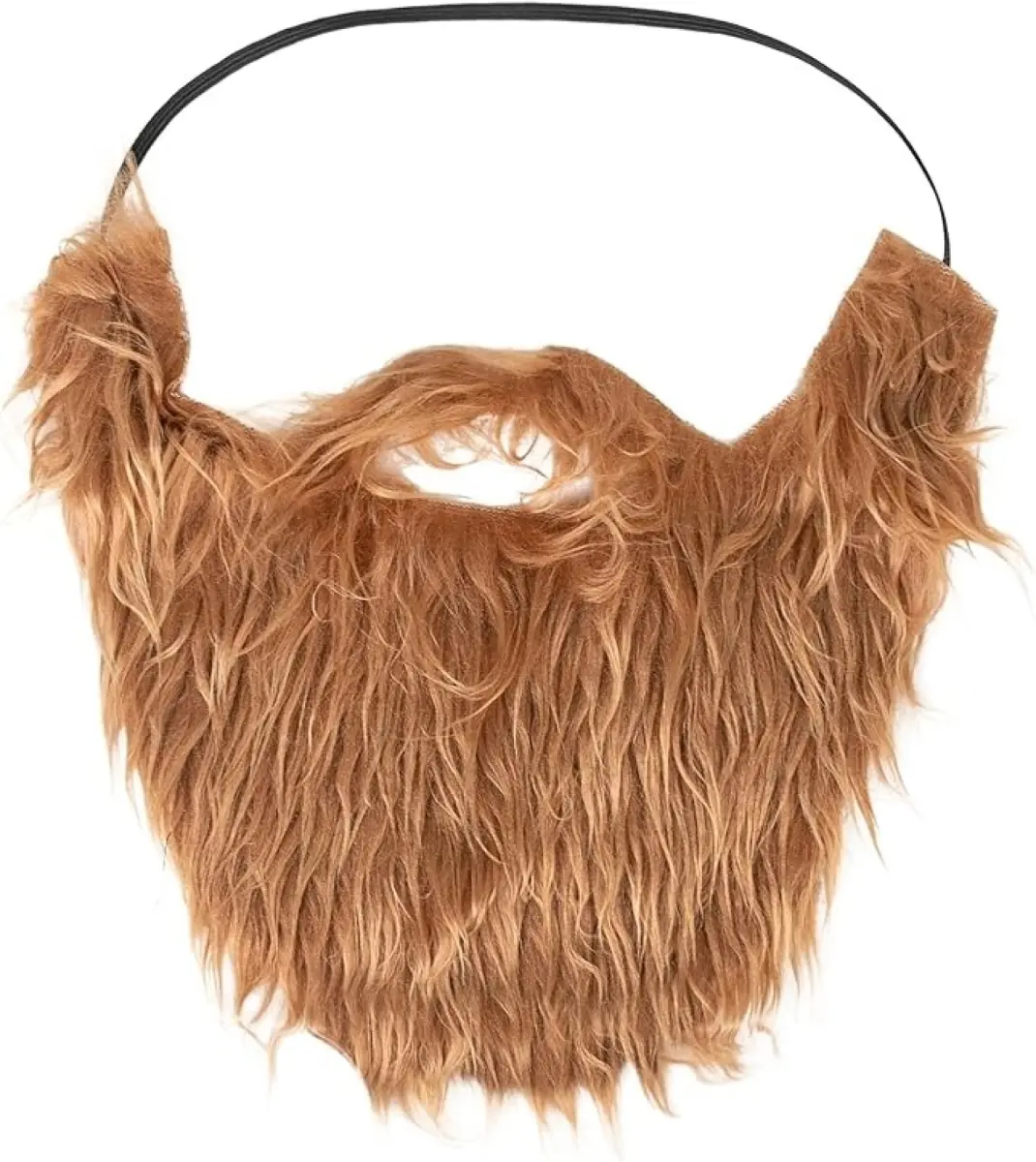 212 MAIN Men's Halloween Full Brown Beard & Mustache Costume - 1 Size, 8" Approx, Elastic Band Design, Fits Most, Cosplay Costume Accessories, Ideal for Halloween Looks