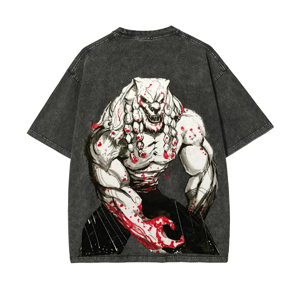 Battle Beast Acid wash tee Superstyle Limited Edition - Invincible Thokk War Comic Double Printed Gym clean fit，anime fashion