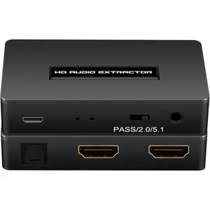 HDMI Audio Extractor Splitter hdmi to hdmi 3.5mm Audio Adapter Converter with Spdif Output Support 1080P 3D Compatable for PS4 Fire Stick Blu-Ray Player etc.