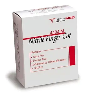 212 MAIN Tech Med 4404XL Non-Latex Nitrile Pre-Rolled Finger Cots - Powder-Free Nitrile Disposable Exam Gloves, Extra Large Size for Equestrian Sports & Outdoor Leisure Use