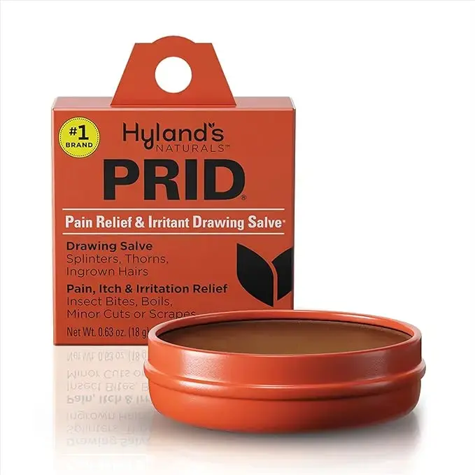 Hyland's PRID Drawing Salve - Topical Healthcare for Splinters, Thorns, Ingrown Hair Treatment, Bug Bite Itch Relief, Boils, Minor Cuts, Scrapes, 18g Healing Skin Irritation Treatment