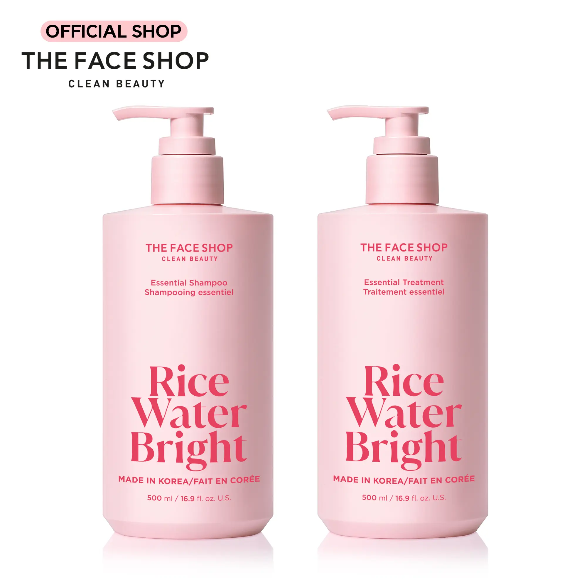 [THE FACE SHOP] Rice Water Bright Essential Shampoo & Treatment Bundle