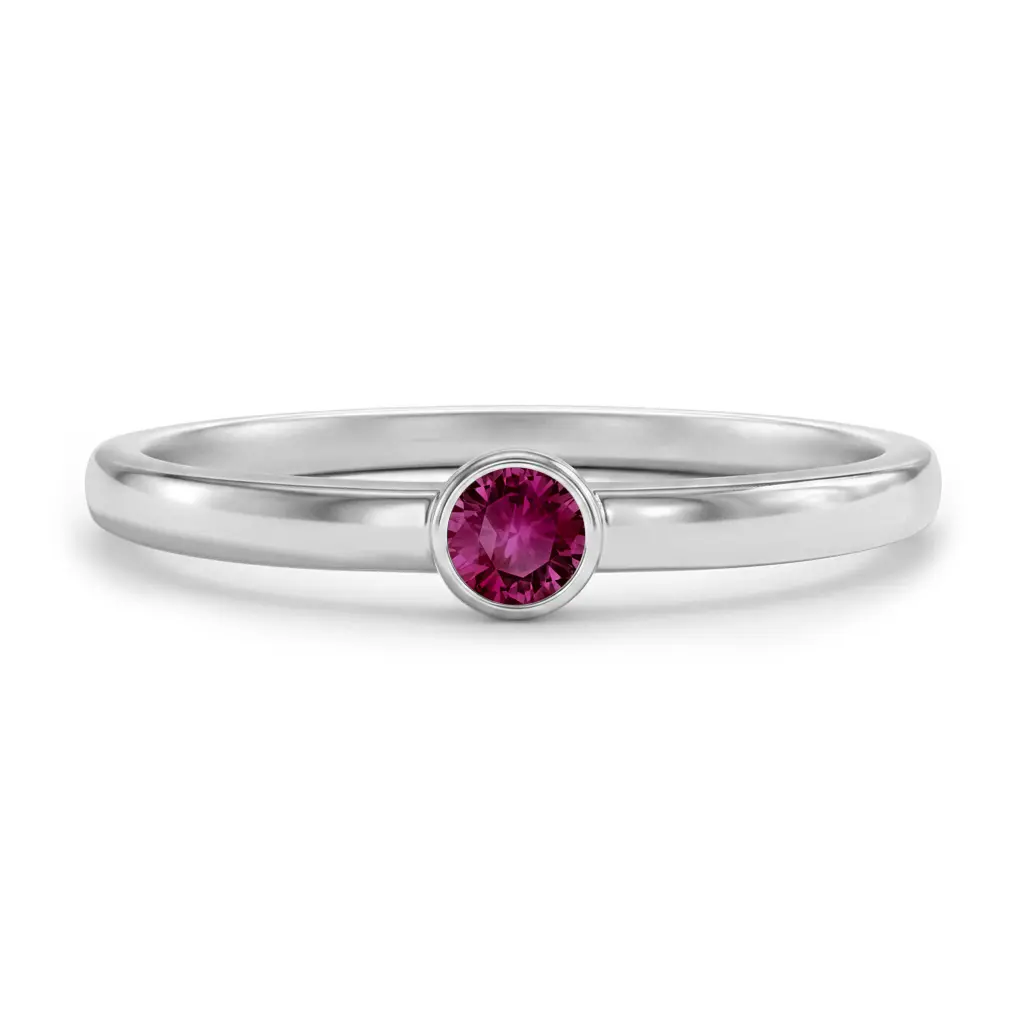 Birthstone Cubic Zirconia Size 2-5 Baby / Toddler / Kids Ring - Sterling Silver