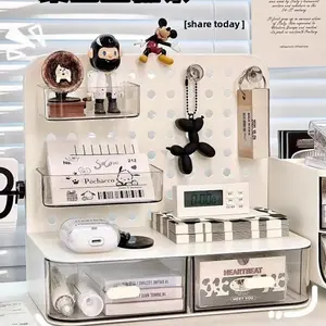 Acrylic Desk Organizer with Drawers - Multilayer Storage Box for Pens, Office Supplies, Makeup | Student & Office Desktop Organizer, Stationery Storage Organizer, Desk Organizer Tidy