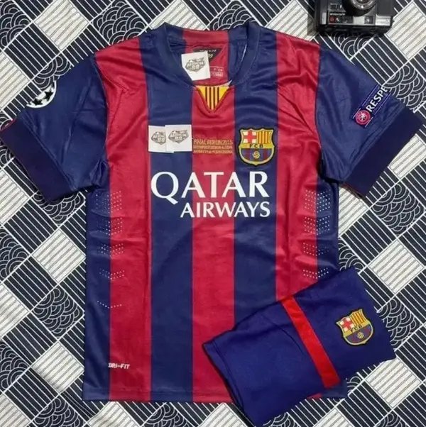 FC Barcelona 2015 Retro Football Club Jersey, Collectible Fan Apparel for Sports Memorabilia Enthusiasts
